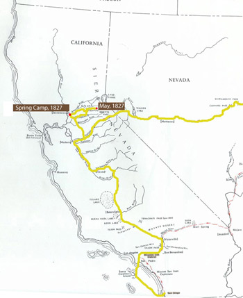 Map of Jedediah Smith in California