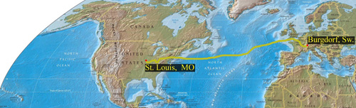 Map of Sutter's Journey