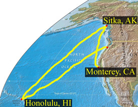 Map of Sutter's Journey