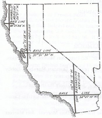 Map of the Mt. Diablo Meridian and Baseline